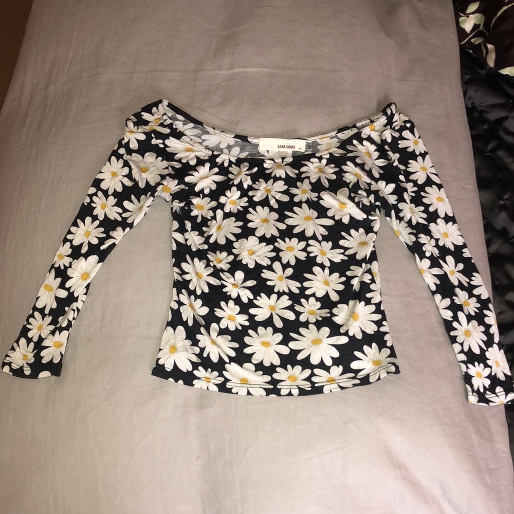 Cute Daisy Printed Shirt - Y2K, 80s, Vintage, Trendy